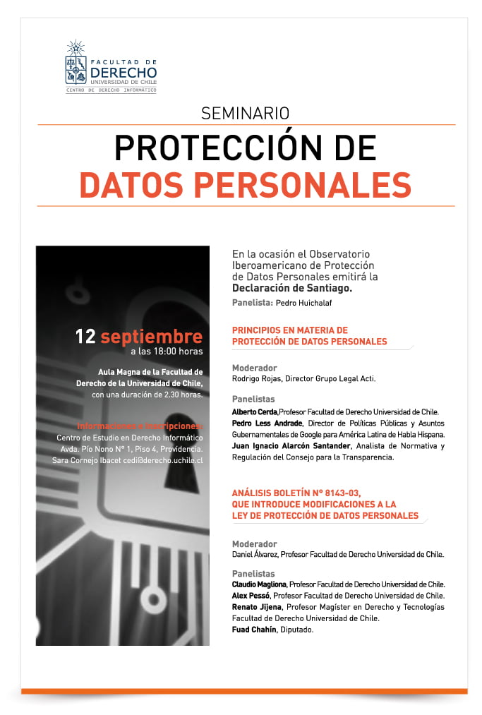Lanzamiento de Declaración de Santiago en Seminario de Protección de Datos Personales